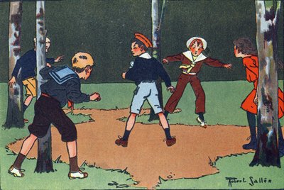 Fire hjørner. Indgravering i "" Hvad spiller vi? “” af E. Weber med akvareltegninger af Robert Salles (1871-1929). Librairie Garnier Freres, Paris af Robert Salles