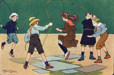 Springet har rebet. Indgravering i "" Hvad spiller vi? “” af E. Weber med akvareltegninger af Robert Salles (1871-1929). Librairie Garnier Freres, Paris af Robert Salles