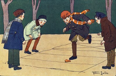 Marellen. Indgravering i "" Hvad spiller vi? “” af E. Weber med akvareltegninger af Robert Salles (1871-1929). Librairie Garnier Freres, Paris af Robert Salles