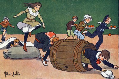 Forhindringsløbet. Indgravering i "" Hvad spiller vi? “” af E. Weber med akvareltegninger af Robert Salles (1871-1929). Librairie Garnier Freres, Paris af Robert Salles