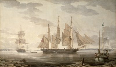 Skibe i havnen, 1805 af Robert Salmon