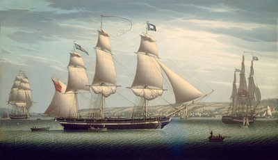 Skibets favoritmanøvrering ud for Greenock, 1819. af Robert Salmon