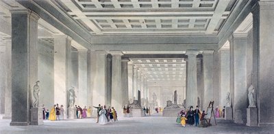 The Grand Central and Egyptian Saloons, British Museum, Holborn, London, c1836. af Robert Sands