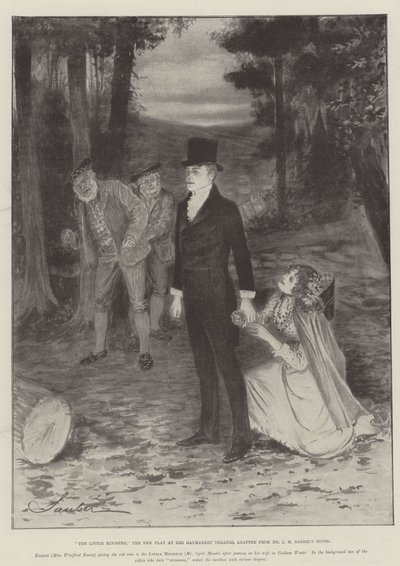 Den lille minister, det nye teaterstykke på Haymarket Theatre, tilpasset fra hr. J. M. Barries roman af Robert Sauber