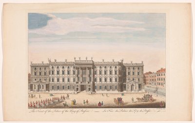 Udsigt over forsiden af ​​Berliner Stadtschloss i Berlin Forsiden af ​​kongen af ​​Preussens palads (titel på objektet) af Robert Sayer (possibly)