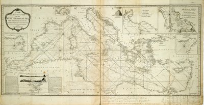 Et nyt og nøjagtigt kort over Middelhavet fra de seneste opmålinger, fastslået og reguleret af astronomiske observationer af Robert Sayer