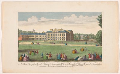 Udsigt over Kensington Palace i London Et frontbillede af Royal Palace of Kensington (titel på objektet) London (serietitel) af Robert Sayer