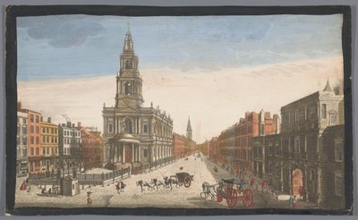 Udsigt over Somerset House og Saint Mary-le-Strand Church i London En udsigt over Somerset House med St. Marys Church i Strand London (titel på objektet) London (serietitel) af Robert Sayer