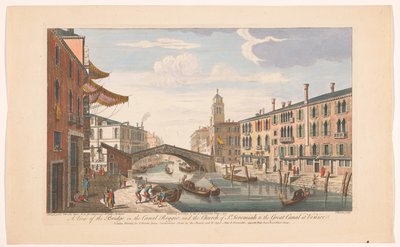 Se på de Ponte delle Guglie over de Canale di Cannaregio te Venetië En udsigt over broen på Canal Reggio; og St. Jeremias-kirken til den store kanal i Venedig (titel på objektet) Venetië (serietitel) af Robert Sayer
