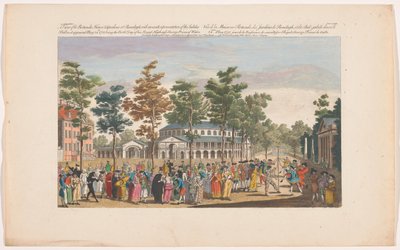 Udsigt over Rotunden i Ranelagh Gardens i London med et maskeradebal i anledning af prinsen af ​​Wales