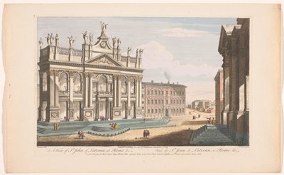 Udsigt over St. John Lateran-kirken i Rom En udsigt over St. John of Lateran, i Rom &c (titel på objektet) Rom (serietitel) af Robert Sayer