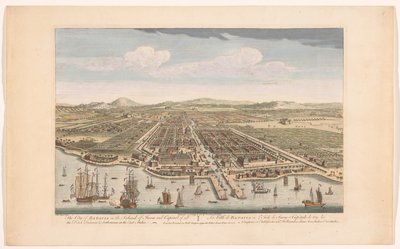 Udsigt på byen Batavia Byen Batavia på øen Java og hovedstad for alle de hollandske fabrikker og bosættelser i Østindien (titel på objektet) Nederzettingen van de VOC (serietitel) af Robert Sayer