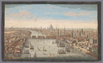 Udsigt over byen London Et generelt billede af byen London, ved siden af ​​Themsen (titel på objektet) London (serietitel) af Robert Sayer