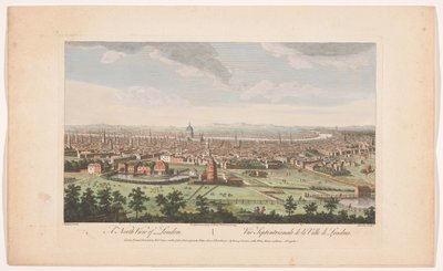 Udsigt over byen London set fra nord En nordlig udsigt over London (titel på objekt) London (serietitel) af Robert Sayer