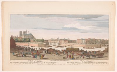Udsigt over byen Paris set fra Quai de Miramion En udsigt over Paris, fra kirken Nostre Dame til Pont de la Tournelle, taget fra Quai de Miramion (...) (titel på objektet) Paris (serietitel) af Robert Sayer