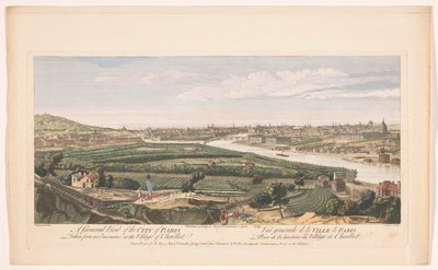 Udsigt over byen Paris set fra landsbyen Chaillot Et generelt billede af byen Paris taget fra en eminence i landsbyen Chaillot (titel på objektet) Paris (serietitel) af Robert Sayer