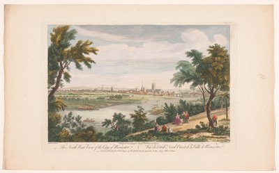 Udsigt over byen Worcester Den nordvestlige udsigt over byen Worcester (titel på objektet) af Robert Sayer
