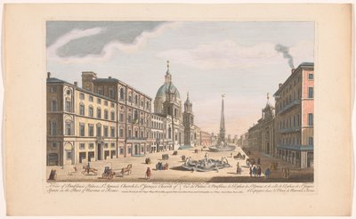 Se på Palazzo Pamphili på Piazza Navona i Rom Udsigt over Panfilius