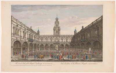 Udsigt over det indre af Royal Exchange i London Indersiden af ​​Royal Exchange i London (titel på objekt) London (serietitel) af Robert Sayer
