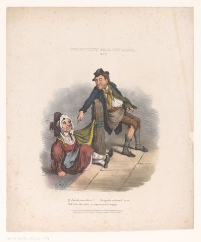 Tegnefilm med fuld mand og kvinde Udvalg fra Seymour. ingen. 2 (titel på objekt) af Robert Seymour (attributed to)