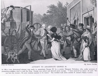 Forsøg på at myrde kong George III, illustration fra 