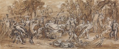 Figurstudie af en Bacchanalia-fest i et skovklædt landskab af Robert Smirke