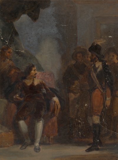 Mand siddende, mens han taler til en soldat, der står af Robert Smirke