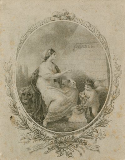 Promotion for en fremførelse af Händels Messias, Westminster Abbey, London, 29. maj 1784 af Robert Smirke