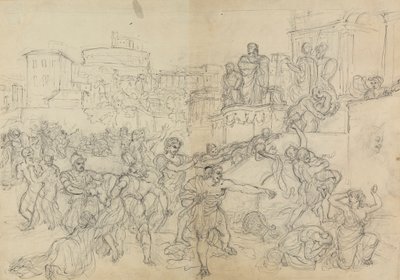 Skitse af goter, der kommer ind i Rom, fra Shakespeares skuespil, Titus Andronicus af Robert Smirke