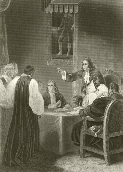 Biskopperne før Geheimsrådet 1688 af Robert Smirke