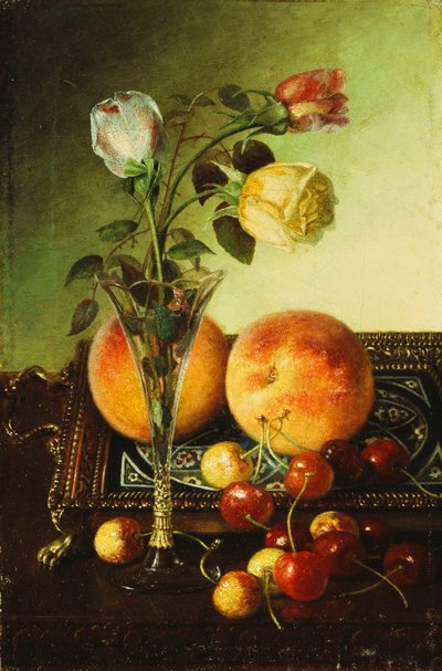 Roser, fersken og kirsebær, 1891 af Robert Spear Dunning