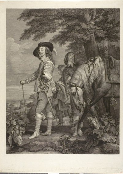 Charles I, konge af England, med James, 1. hertug af Hamilton af Robert Strange