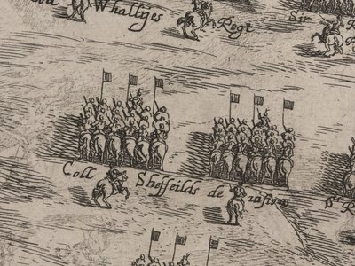 Beskrivelse af Hans Majestæters hære af hest og fod og Sir Thomas Fairefax; den fjortende dag i juni 1645 af Robert Streater or Streeter