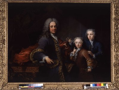 Monsieur de Saint Cannat og hans børn (olie på lærred) af Robert Tournieres