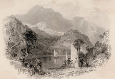 Pass of the Trossachs, Loch Katrine, Skotland (gravering) af Robert Wallis