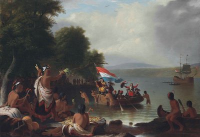 Landgang af Henry Hudson af Robert Walter Weir