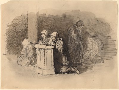 Bedende figurer i en kirke, Firenze af Robert Walter Weir