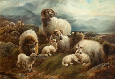 Får i et landskab, 1894 af Robert Watson