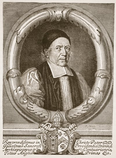 William Sancroft, ærkebiskop af Canterbury, illustration fra 