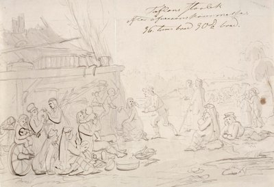 Scene i gårdspladsen på en bondegård af Robert Wilhelm Ekman