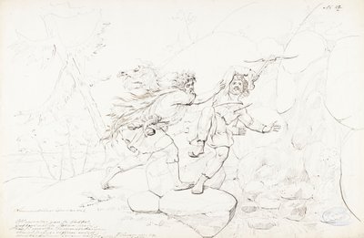 Et kæledyrs død ; Originaltegning til serien "Kalewala, Fink National-dikt, framställd i teckningar af R.W.Ekman" af Robert Wilhelm Ekman