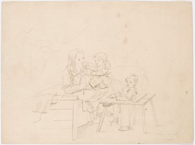 Pige med to børn af Robert Wilhelm Ekman