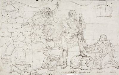 Väinämöinen´s Cut Knee, skitse af Robert Wilhelm Ekman