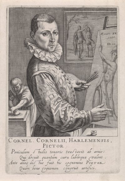 Portrait of Cornelis Cornelisz. van Haarlem af Robert Willemsz de Baudous