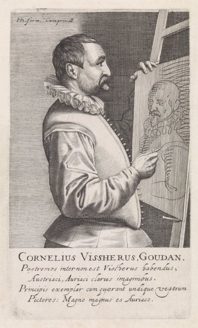 Portræt af Cornelis Visscher af Robert Willemsz de Baudous