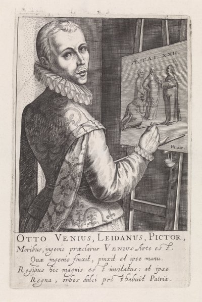 Portræt af Otto van Veen af Robert Willemsz de Baudous