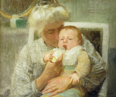 Babyens flaske af Robert William Vonnoh