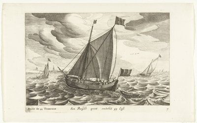 Boeiers Een Boeijer groot omkring 44 Last / Boïer de 44 Tonneaux (titel på objekt) Hollandse scheepstypen, 1627 (serietitel) Forskellige skibe Don ton se sert dans les Unies provinser / ikoner for forskellige hollandske skibe, hvis anvendelse hovedsageligt af Robert de Baudous (possibly)