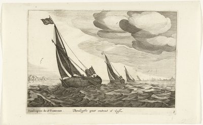 Damloopers Damloopers groot omkring 16 Last / Damloopers de 16 Tonneaux (titel på objekt) Hollandse scheepstypen, 1627 (serietitel) Forskellige skibe Don ton se sert dans les Unies provinser / Ikoner af forskellige hollandske skibe, hvis brug for det meste af Robert de Baudous (possibly)