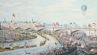 Åbningen af New London Bridge, af kong William IV og dronning Adelaide, 1831 af Robert the Elder Havell
